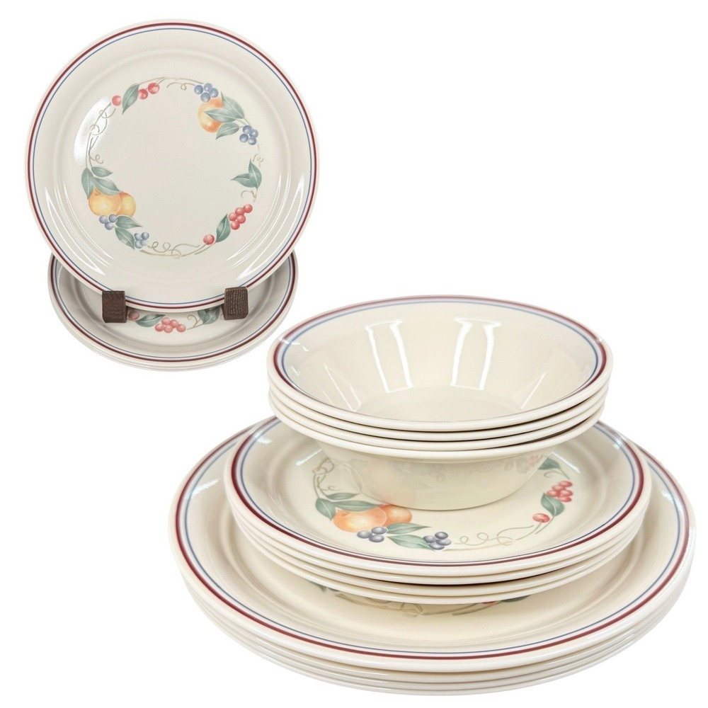 Corelle Abundance Fruit Dinnerware Set - 4 Bowls, 4 Dinner & 4 Salad Plates